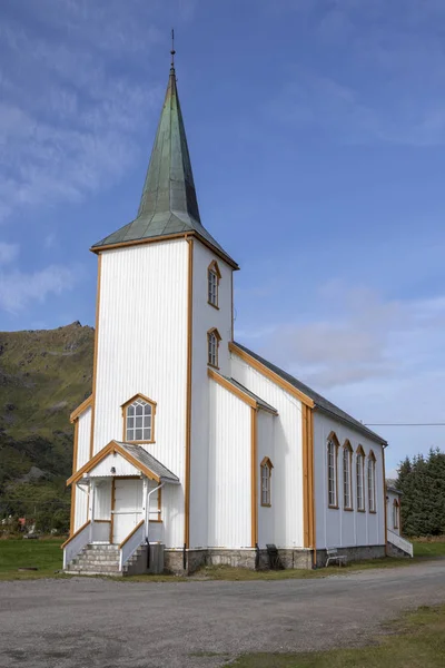 Valberg church, vestvagoy, norwegen — Stockfoto