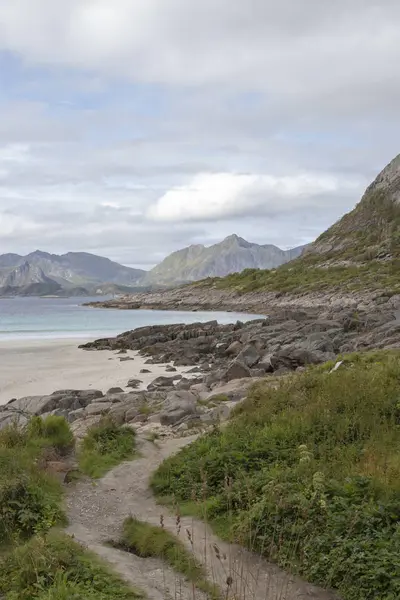 Playa de Rorvika, Vagan, Islas Lofoten, Noruega — Foto de Stock