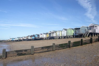 Thorpe Bay Beach, çevre Southend-on-Sea, Essex, İngiltere
