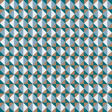 Altın, beyaz, açık ve koyu yeşil üçgenlerden oluşan desen 