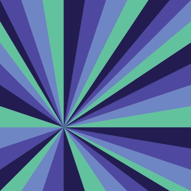 Neon su yeşil, menekşe, ışık ve koyu mor üçgenlerden oluşan desen, üçüncü ızgara üzerinde sol alt kesişim noktasından yayılıyor.