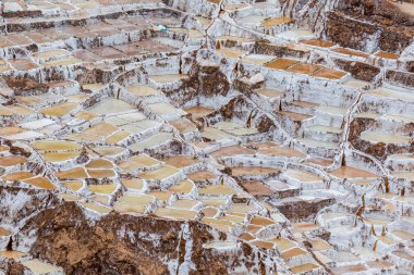 Maraş (Salineras de Maraş) tuz teraslarında Andları Cusco, Peru, kutsal vadi bölgesinin içinde. Cusco bölgesinde ana turistik.