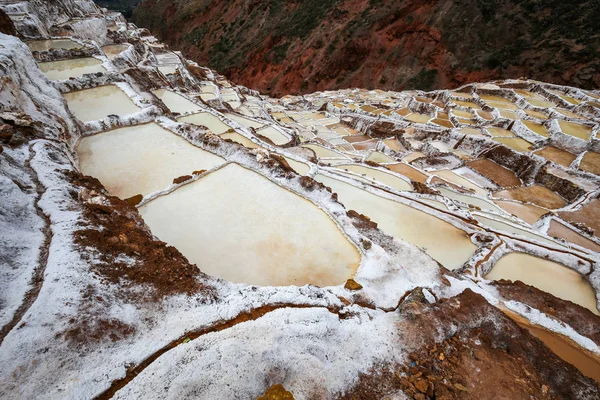 Αλάτι Βεράντες Της Μάρας Salineras Μαράς Στην Οροσειρά Άνδεις Στην — Φωτογραφία Αρχείου