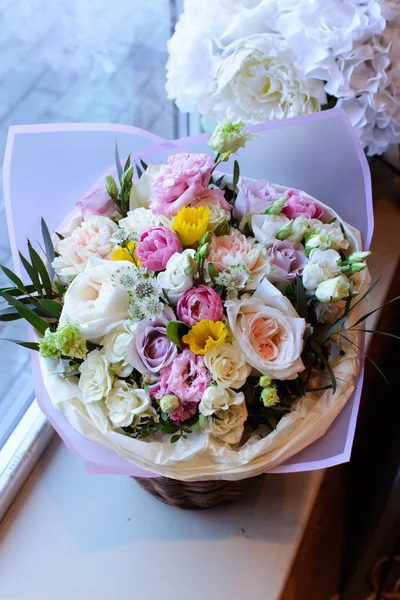 Bouquet Fleurs Dans Salon Mariage Boutique Floristique — Photo