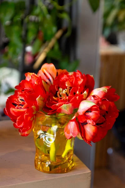 Букет Квітів Весільний Салон Троянд Анемона Тюльпан Ранункульозний Соняшниковий Сад — стокове фото