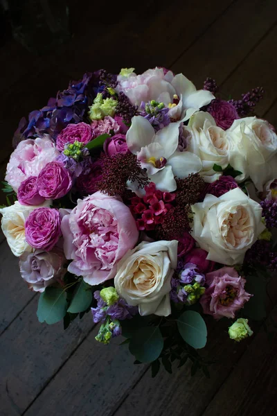 Ramo Flores Tienda Flores Ramo Salón Nupcial Boda Rosa Flor — Foto de Stock