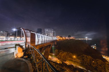 Panoramik Villena Rey köprü Miraflores bölgesinde Lima, Peru 