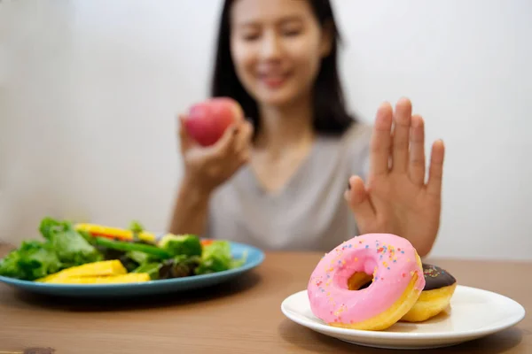 Chica Joven Dieta Para Buen Concepto Salud Cerrar Hembra Usando —  Fotos de Stock