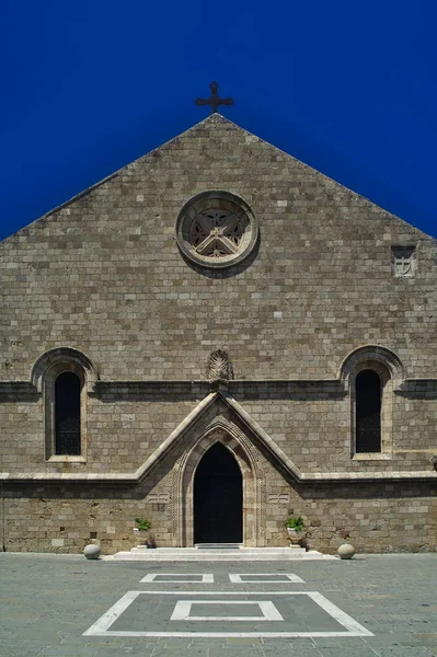 Chiesa Della Proclamazione Porto Mandraki Isola Rodi Grecia — Foto Stock