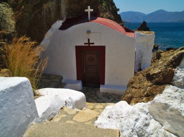 Panagia (Kutsal Meryem) Leros insland, Yunanistan'da Kavouradaina şapeli.