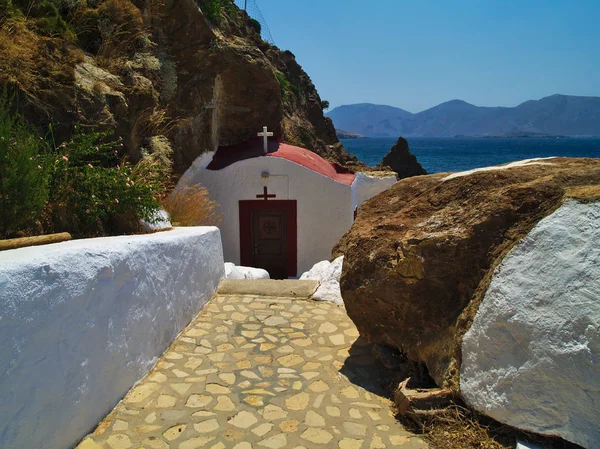 Panagia Santa Maria Capela Kavouradaina Leros Insland Grécia — Fotografia de Stock