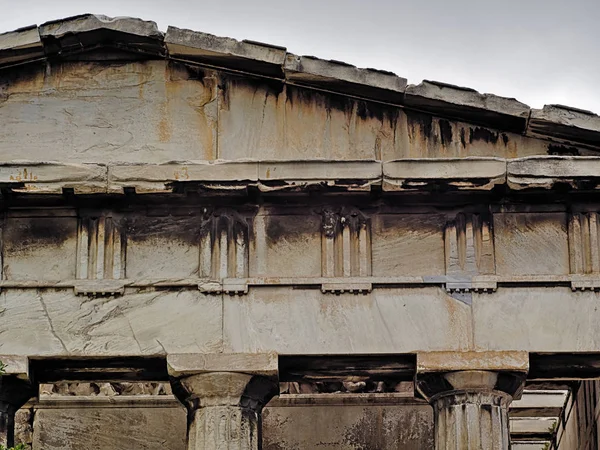 Detalj Templet Hephaestus Aten Grekland — Stockfoto