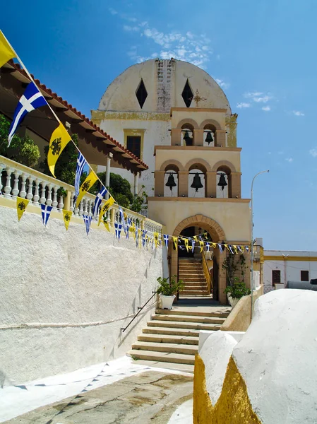 Igreja Agia Marina Aldeia Ilha Leros Grécia — Fotografia de Stock