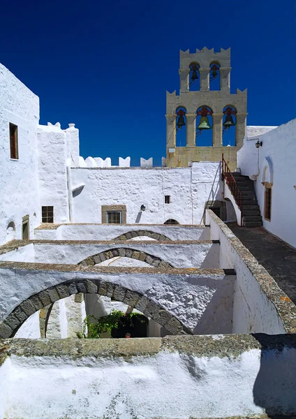 Mosteiro São João Evangelista Ilha Patmos Grécia — Fotografia de Stock