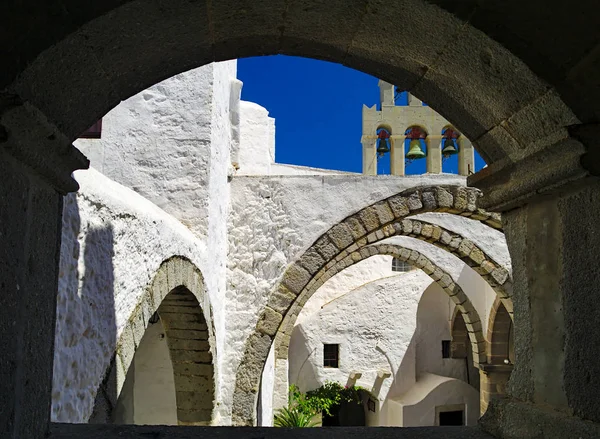 Saint John Het Klooster Van Evangelist Patmos Eiland Griekenland — Stockfoto