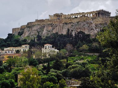 Atina Yunanistan Akropolis. Antik (arhaia) Agora'dan görünüm.