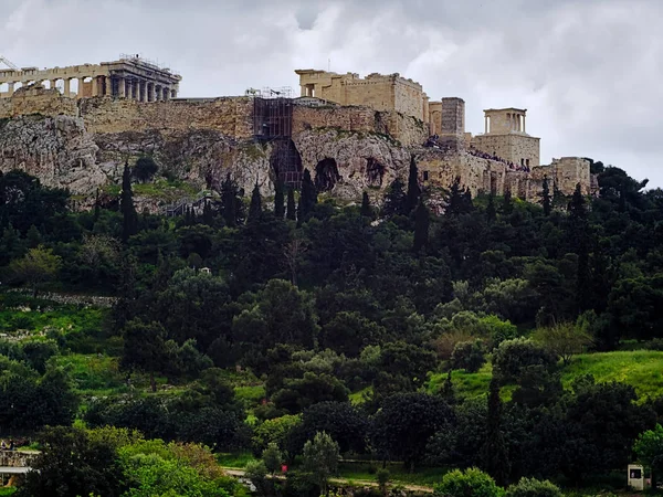 Acropoli Atene Grecia Vista Dall Antica Arhaia Agorà — Foto Stock