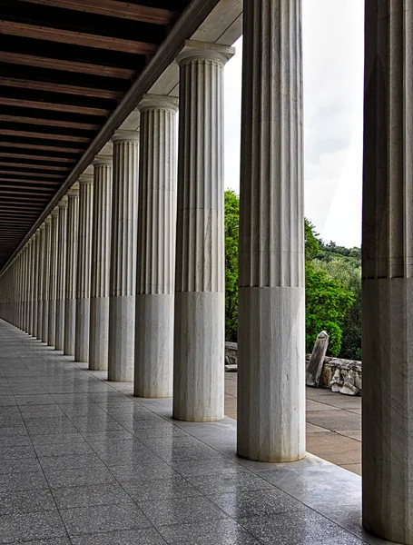 Stoa Attalos Athens Greece Impressive Building Ancient Agora Archeological Site — Stock Photo, Image