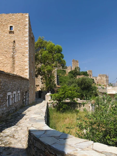 Old Tower Housed Areopoli Mani Greece — Stock Photo, Image