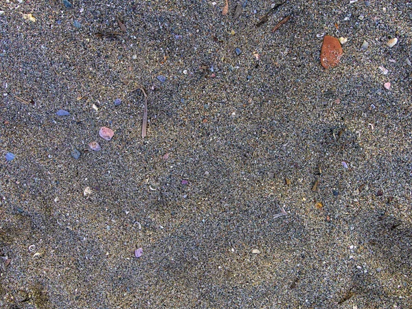 Närbild Sand Med Stenar Strand — Stockfoto