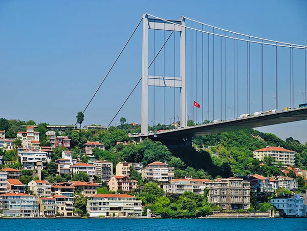 Istanbul Andra Bosporbron Utsikt Över Fatih Sultan Mehmet Bridge Och — Stockfoto