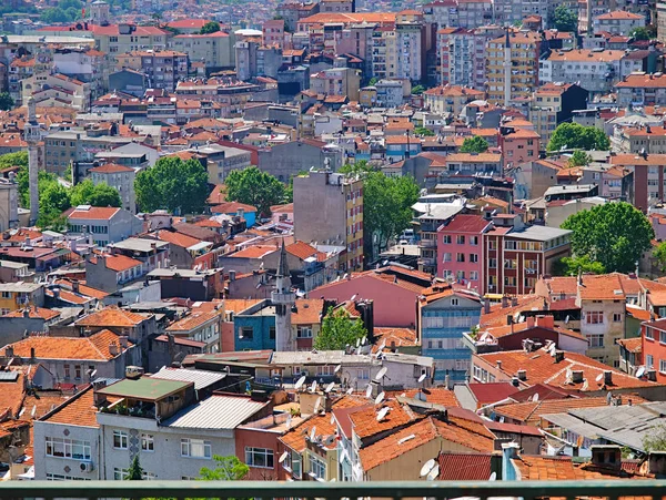 Istanbul residential buildings rooftops, Turkey.