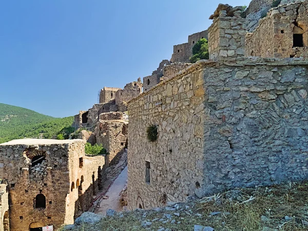 Anavatos Eski Issız Harap Ortaçağ Köyü Sakız Adası Yunanistan — Stok fotoğraf