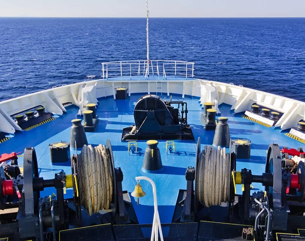 Grote Ferry Boog Met Uitrusting Tijdens Het Zeilen Zee — Stockfoto