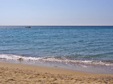 Beautiful summer sandy beach, of Komi in Chios island, Greece clipart