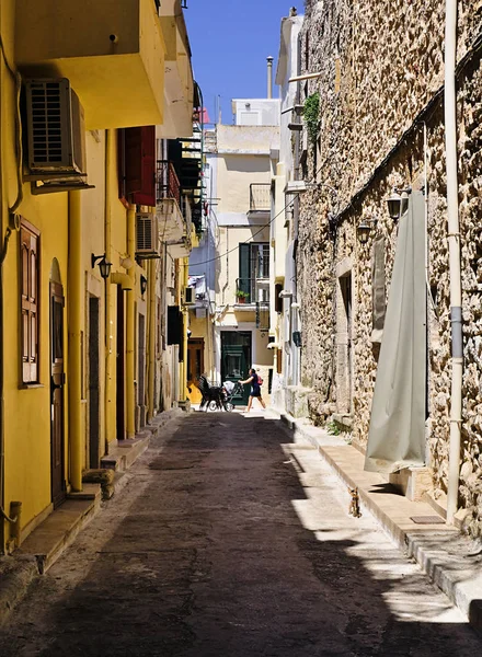 Smal Steegje Pyrgi Middeleeuws Dorp Chios Island Griekenland — Stockfoto