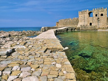 Mora'daki Methoni Venedik kalesi, Messenia, Greec