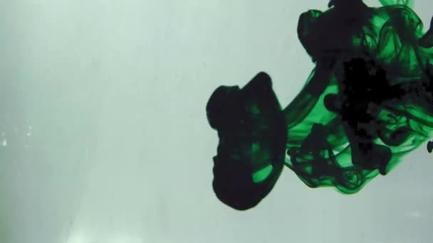 Encre verte dans le récipient d'eau 