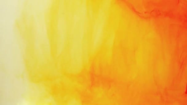 물 콘테이너에 있는 주황색 잉크 이동 — 비디오