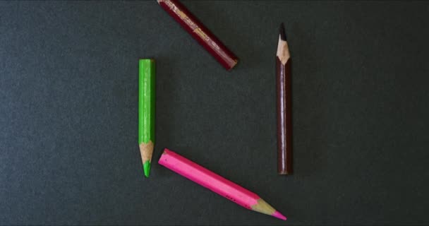 Stop motion of color pencil creating frames — Stock Video