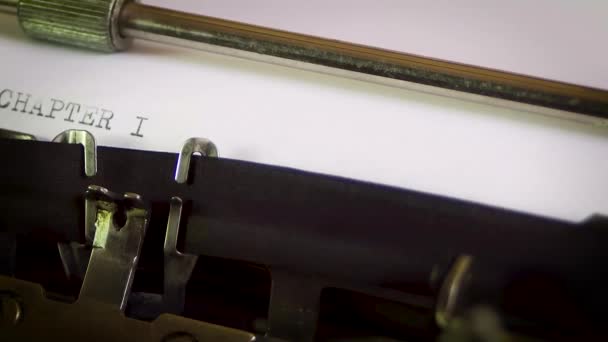 Typewriter Chapter I II III — Stock Video