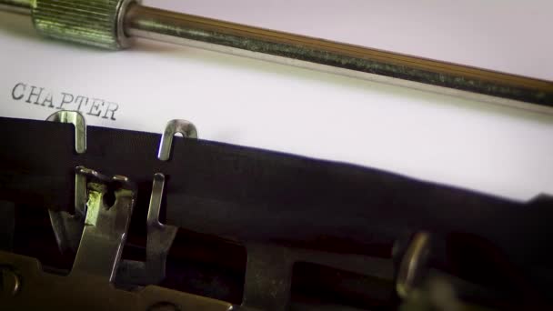 Typewriter Chapter One Two Three — Stock Video