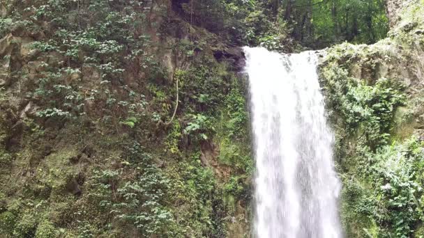 Big Waterfall And Rocks — Stock Video