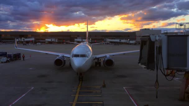 Airplane Parking at Airport — Stock Video