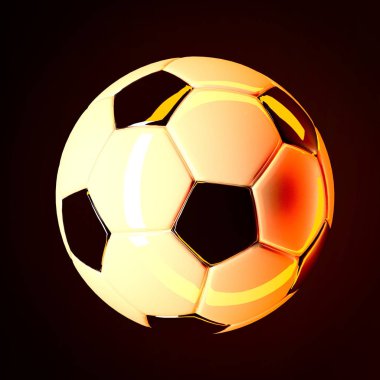 Futbol topu koyu arka plan 3d render üzerinde