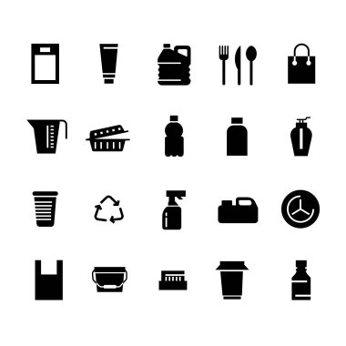 mutfak eşyaları simgeleri siyah beyaz