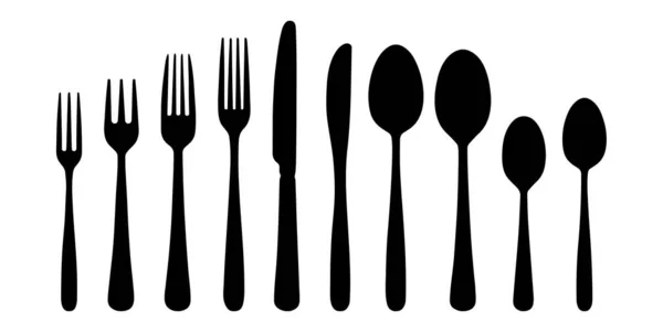 勺叉刀黑白 — 图库矢量图片