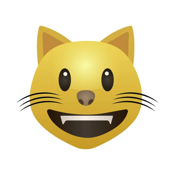 Gato Emoji Amarillo Para Redes Sociales — Vector de stock