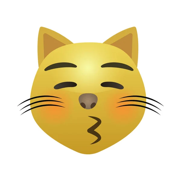 Gato Emoji Amarillo Para Redes Sociales — Vector de stock