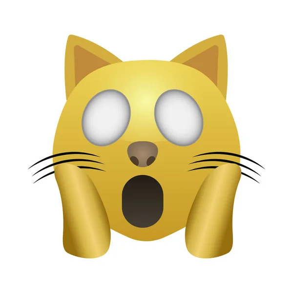 Gato Emoji Amarillo Para Redes Sociales — Vector de stock