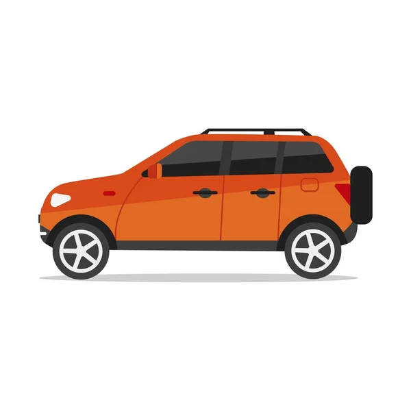 Coche Naranja Icono Vista Lateral — Vector de stock