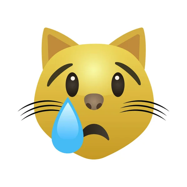 Cat Emoji Yellow Social Media — Stock Vector