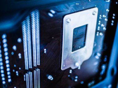 Anakart. Devre kartı. Elektronik bilgisayar donanım teknolojisi. Anakart dijital çip. Teknoloji bilimi geçmişi. Entegre iletişim işlemcisi. Bilgi mühendisliği bileşeni. Mavi kolo