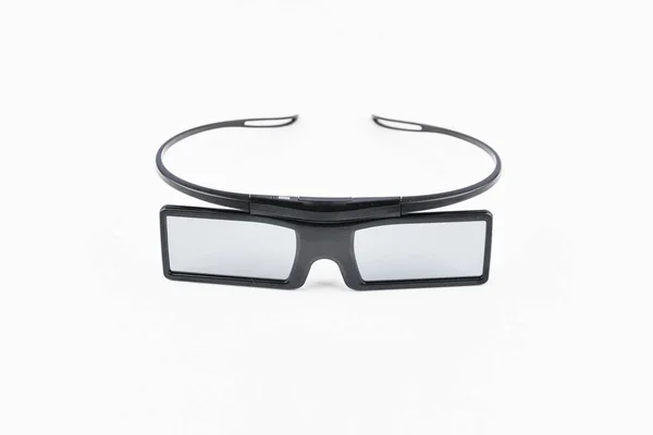 3D-s szemüveg fehér háttérrel. Háromdimenziós film. Elmerülés a filmben. Elszigetelt. — Stock Fotó