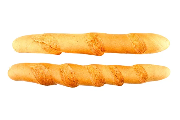 Two Long Baguettes Isolated Background High Quality Photo — Stock Photo, Image