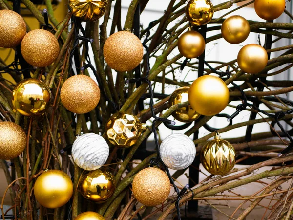 Boules Argent Noël Fermer Photo Haute Qualité — Photo